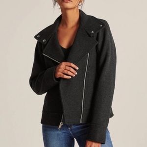 Abercrombie & Fitch Women’s Wool-Blend Moto Jacket Size Small
